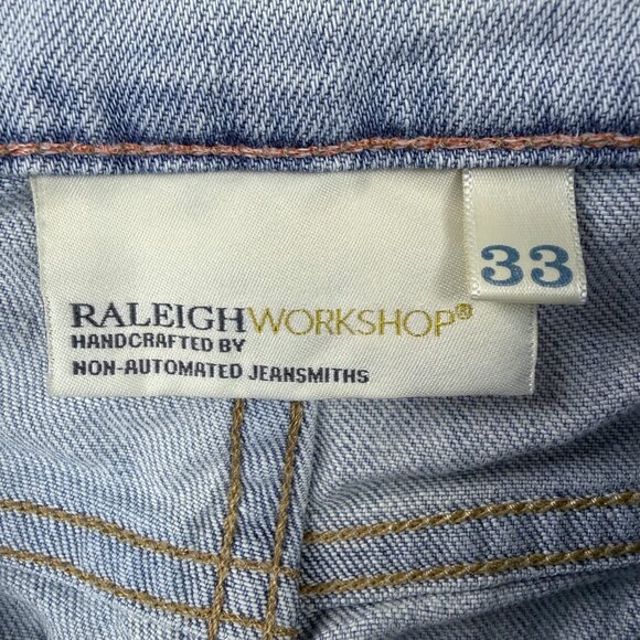 RALEIGH WORKSHOP Jones Lookout Light Wash Tapered Jeans Minimalist Men's 33 NWOT - Picture 6 of 16